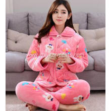 Pink coral fleece pajamas set